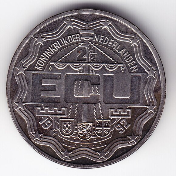 1992 Netherlands ECU Medal (b152-2) - Picture 2 of 2